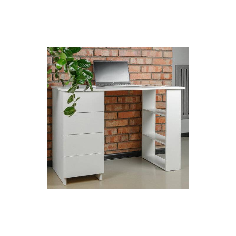 Стол письменный/компьютерный  "Scandi CD-016", 1100х500х750 мм, 4 ящика, белый, 641891, ЦБ013707-1 главное фото