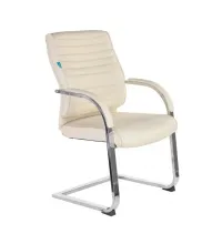Кресло Бюрократ T-8010-LOW-V/IVORY на полозьях слоновая кость искусственная кожа